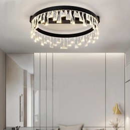 Modern Minimalist Creative Circular Ceiling Crystal Light