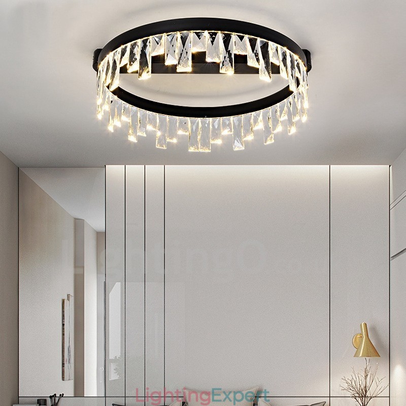 Modern Minimalist Creative Circular Ceiling Crystal Light