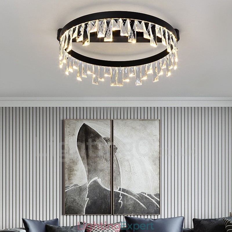 Modern Minimalist Creative Circular Ceiling Crystal Light
