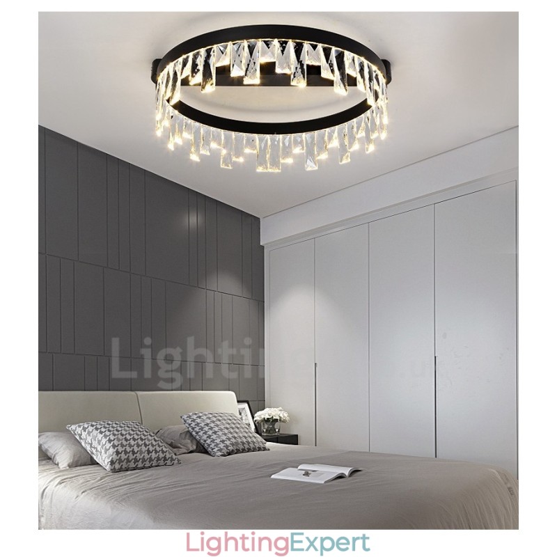 Modern Minimalist Creative Circular Ceiling Crystal Light