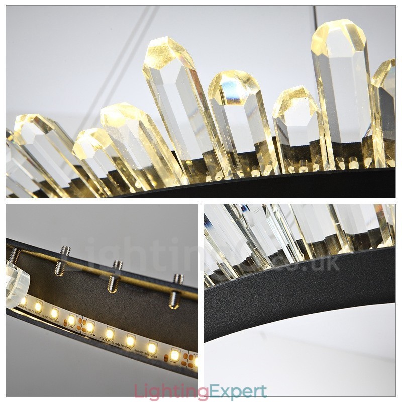 Modern Ring Shape Crystal Pendant Light