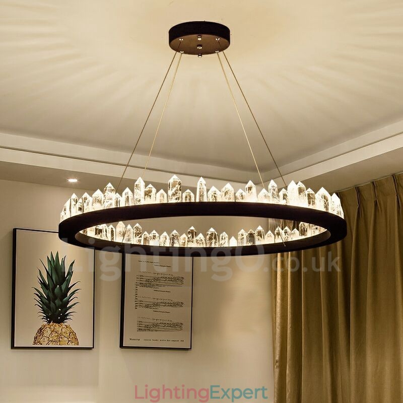 Crystal Pendant Light Fashion Exquisite Circle Design