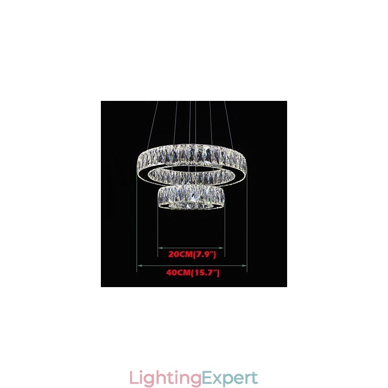 Crystal Chandelier Lights Modern Lighting Two Rings D2040 K9 Large Crystal Home Ceiling Light Fixtures