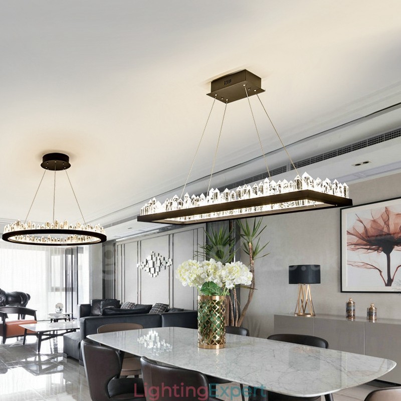Newest Design Rectangle Crystal Pendant Light