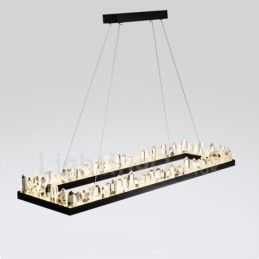 Newest Design Rectangle Crystal Pendant Light