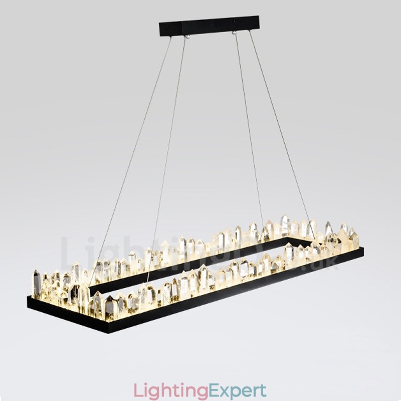 Newest Design Rectangle Crystal Pendant Light