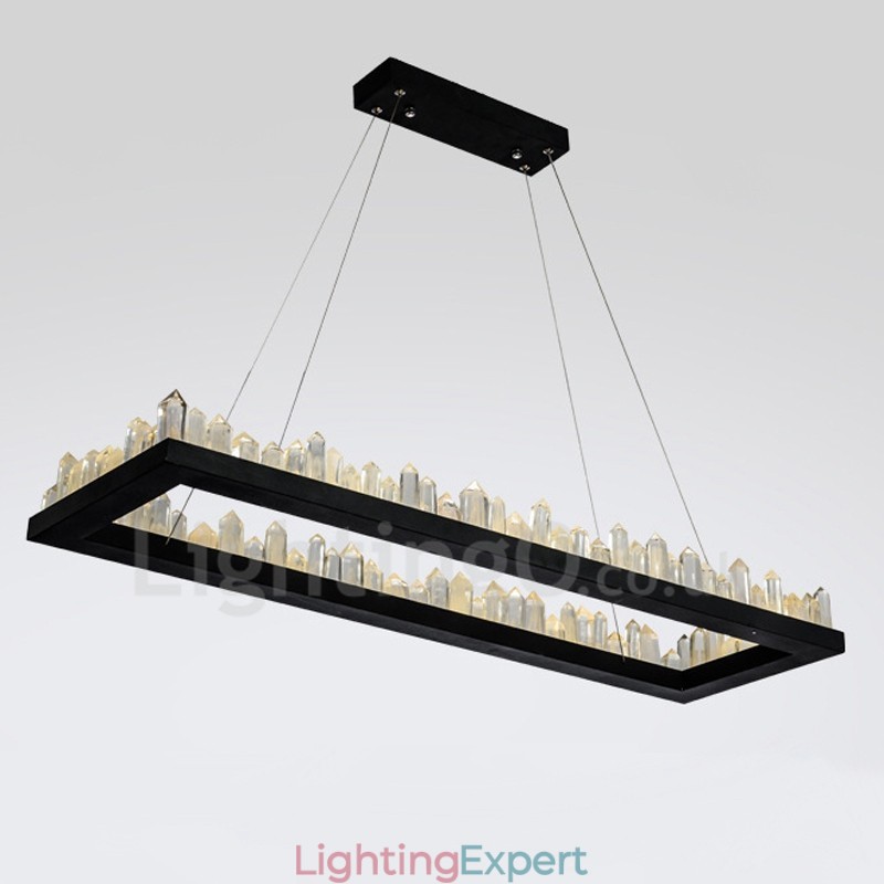 Newest Design Rectangle Crystal Pendant Light