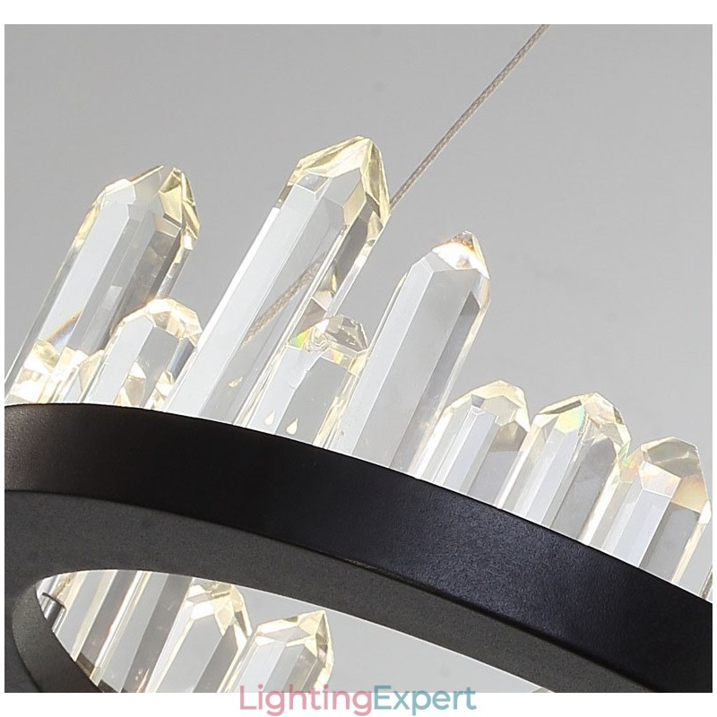 Modern Fashion Double Circle Crystal Pendant Light