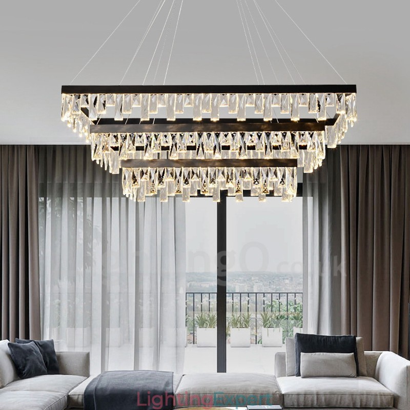Nordic Crystal Pendant Light Rectangular Atmosphere Pendant Light Postmodern Lighting
