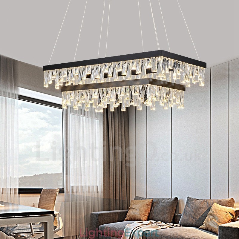 Nordic Crystal Pendant Light Rectangular Atmosphere Pendant Light Postmodern Lighting