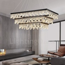 Nordic Crystal Pendant Light Rectangular Atmosphere Pendant Light Postmodern Lighting