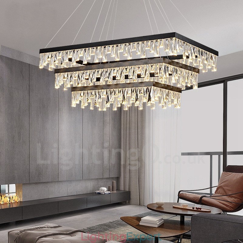 Nordic Crystal Pendant Light Rectangular Atmosphere Pendant Light Postmodern Lighting