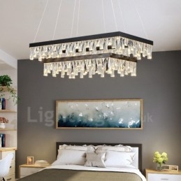 Nordic Crystal Pendant Light Rectangular Atmosphere Pendant Light Postmodern Lighting