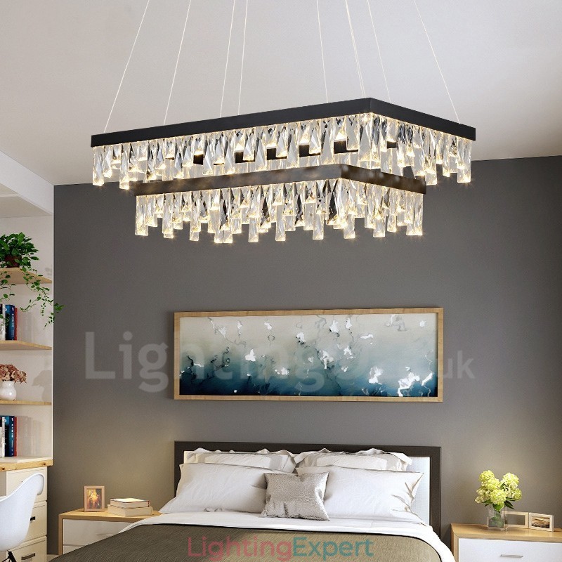 Nordic Crystal Pendant Light Rectangular Atmosphere Pendant Light Postmodern Lighting
