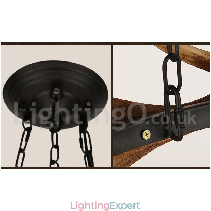 6 Light Rustic Ring Antler Chandelier