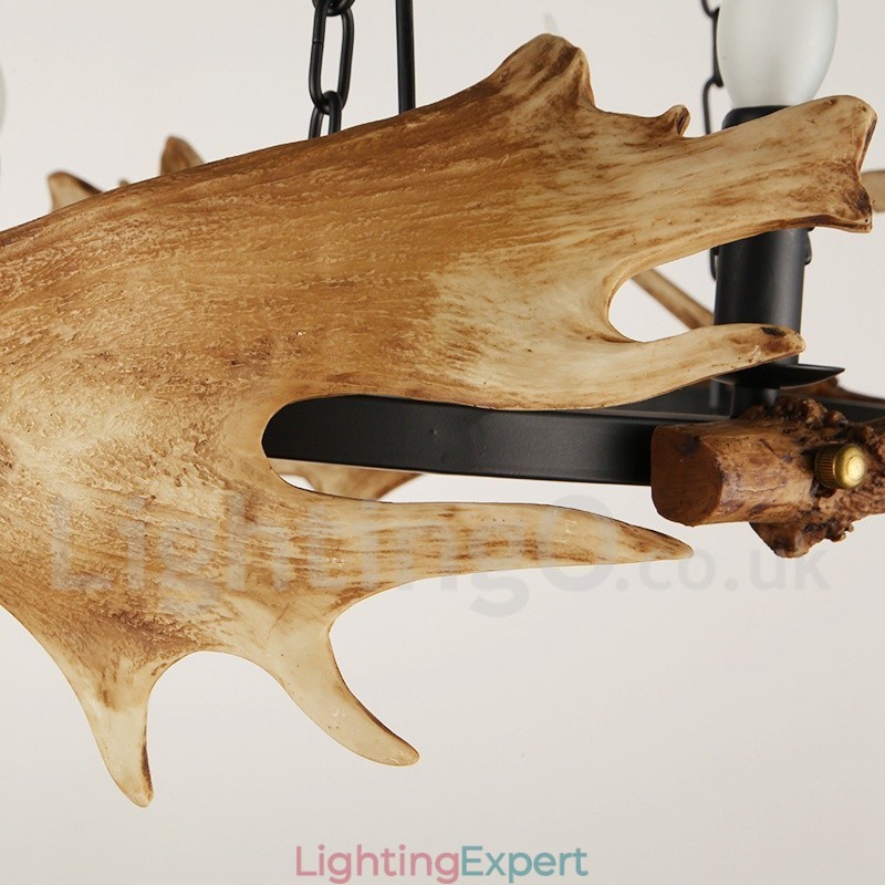 6 Light Rustic Ring Antler Chandelier