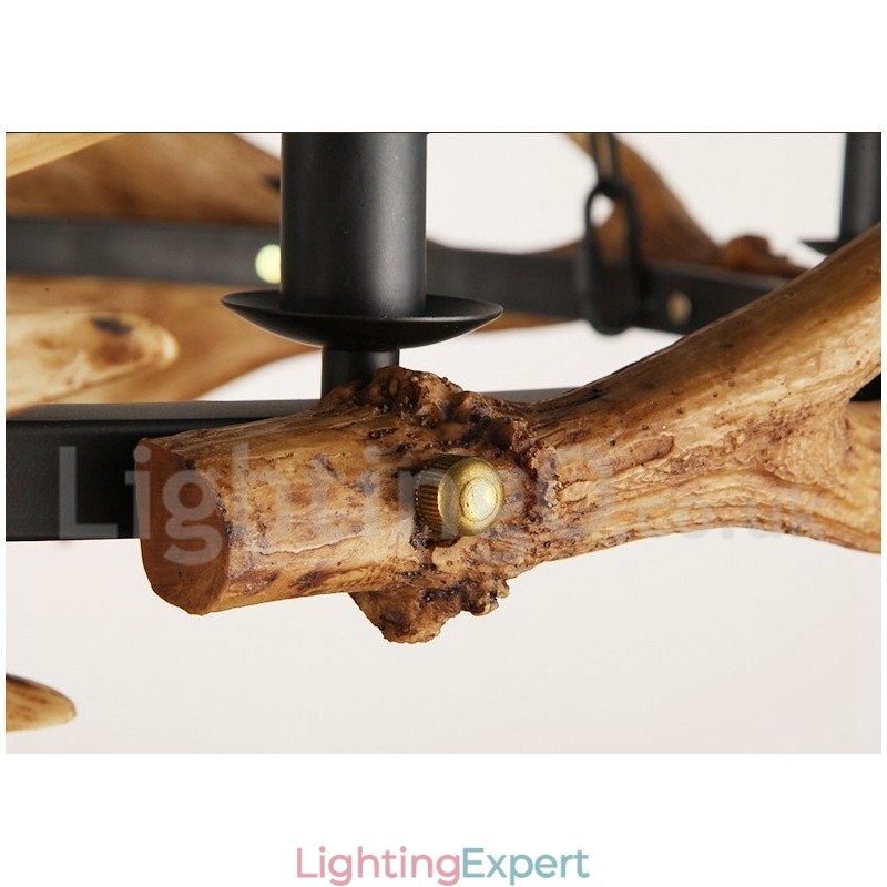 6 Light Rustic Ring Antler Chandelier