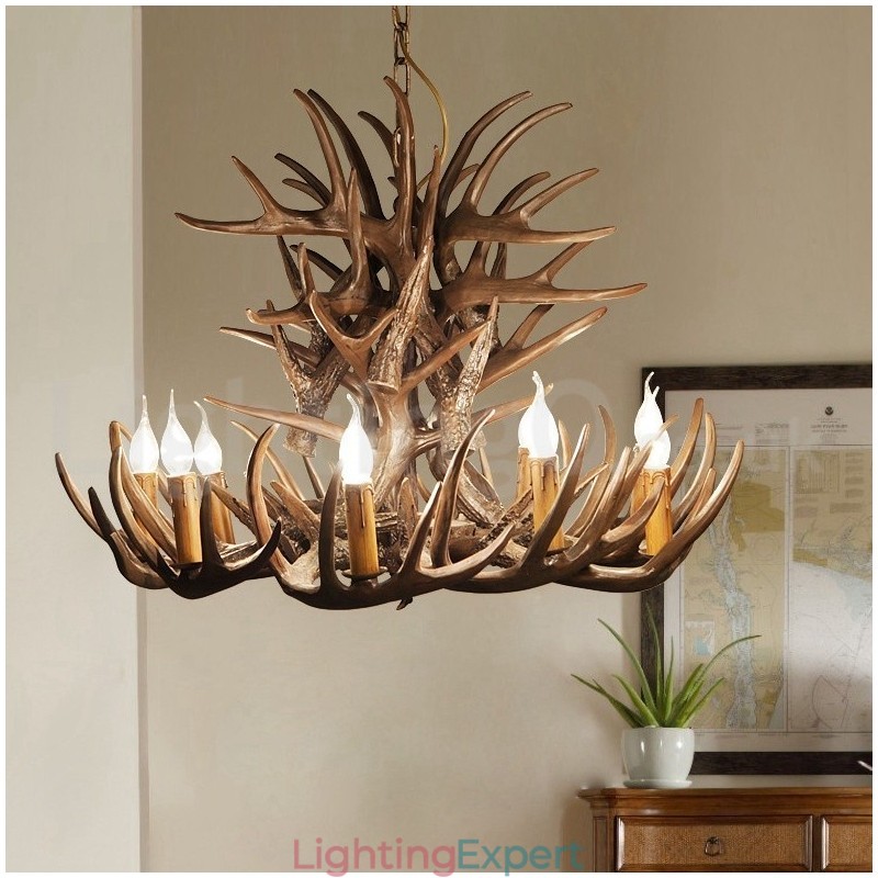 9 Light Rustic Artistic Retro Antler Chandelier
