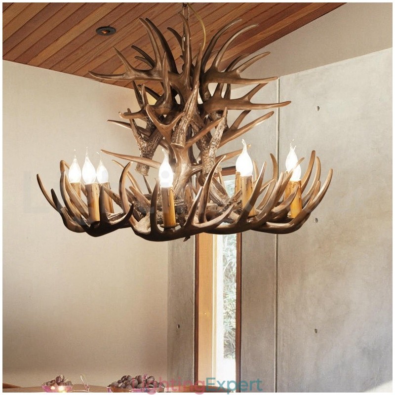 9 Light Rustic Artistic Retro Antler Chandelier