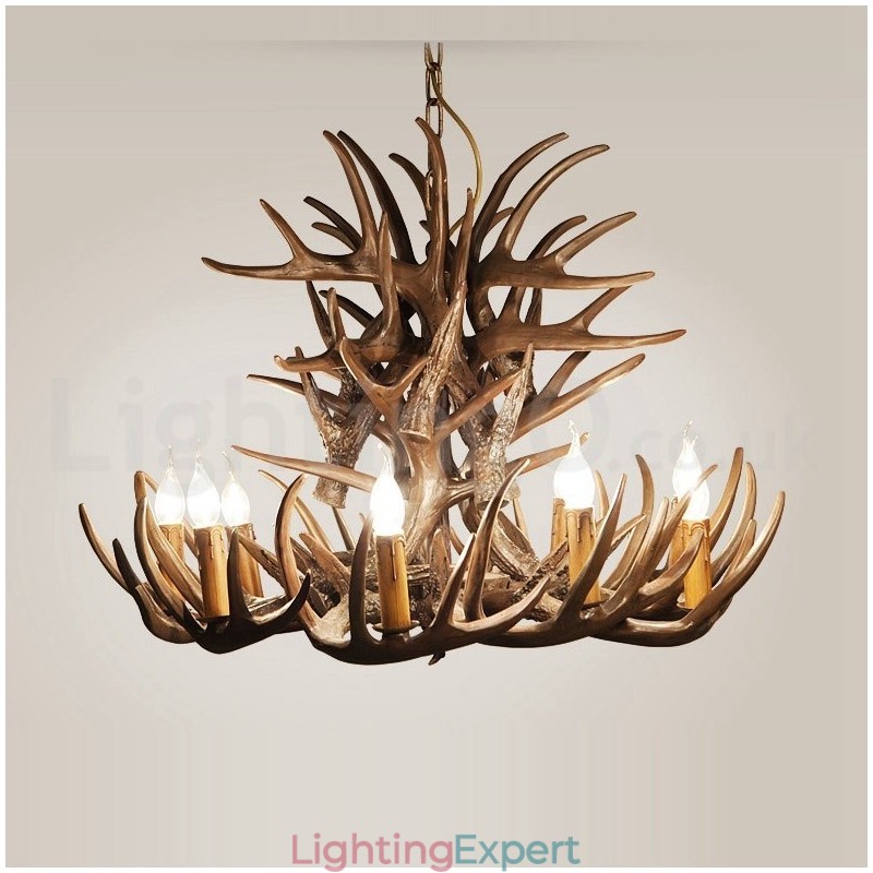 9 Light Rustic Artistic Retro Antler Chandelier