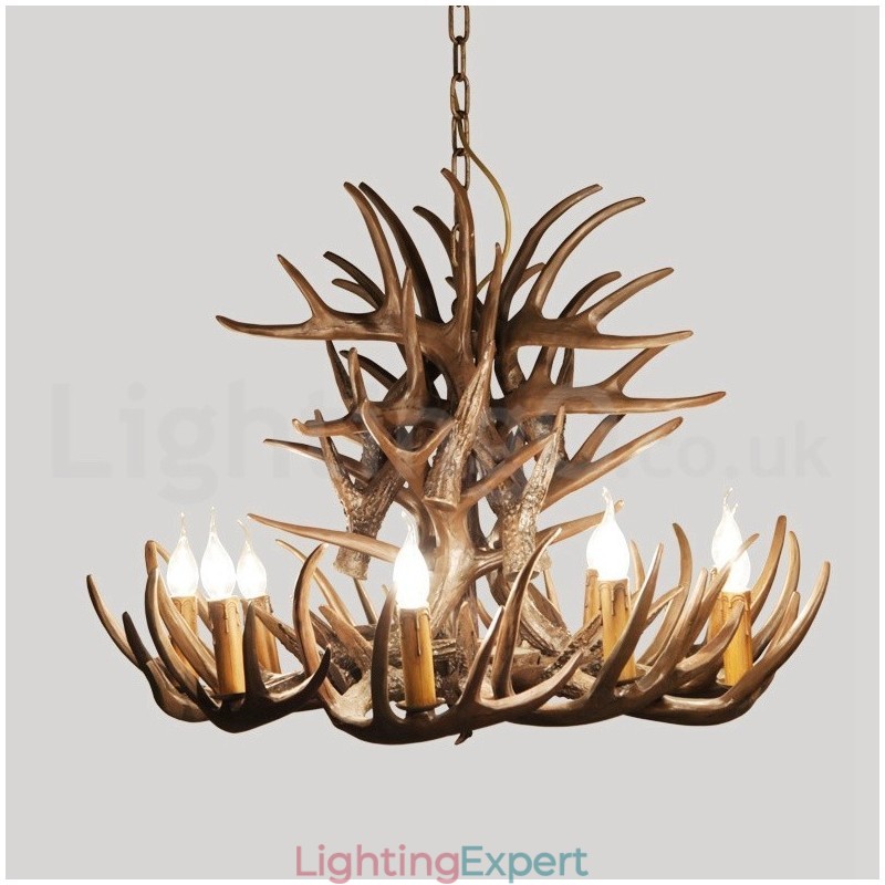9 Light Rustic Artistic Retro Antler Chandelier