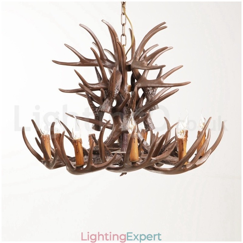 9 Light Rustic Artistic Retro Antler Chandelier