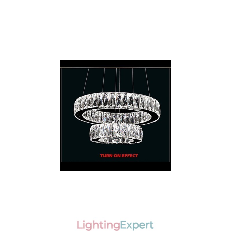 Crystal Chandelier Lights Modern Lighting Two Rings D2040 K9 Large Crystal Home Ceiling Light Fixtures
