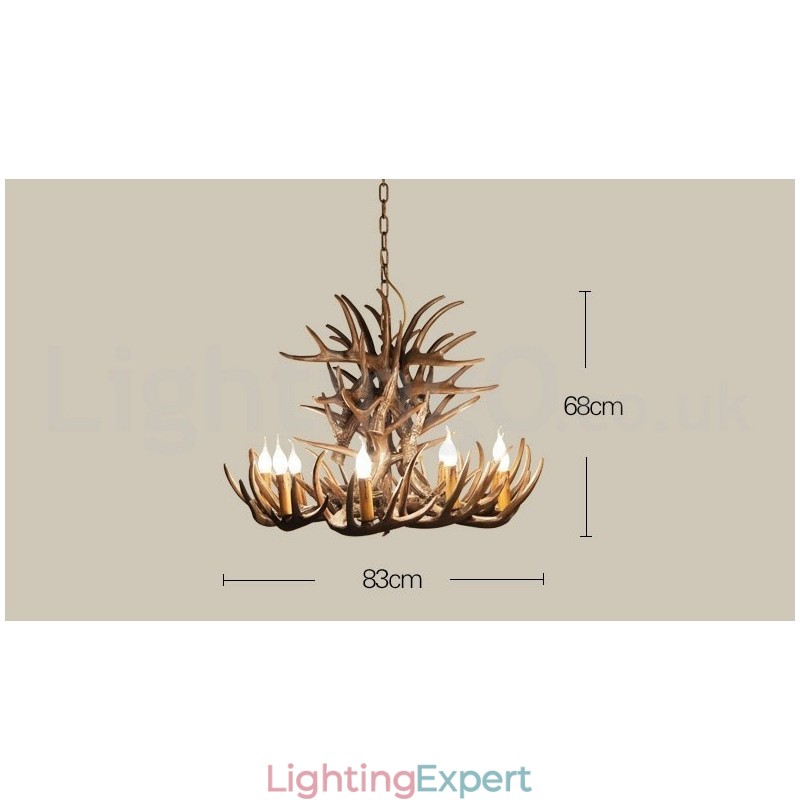 9 Light Rustic Artistic Retro Antler Chandelier
