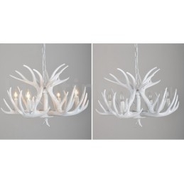 4 Light Rustic Artistic Retro Antler White Chandelier