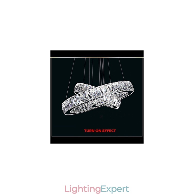Crystal Chandelier Lights Modern Lighting Two Rings D2040 K9 Large Crystal Home Ceiling Light Fixtures