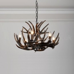 6 Light Rustic Artistic Retro Antler Black Chandelier