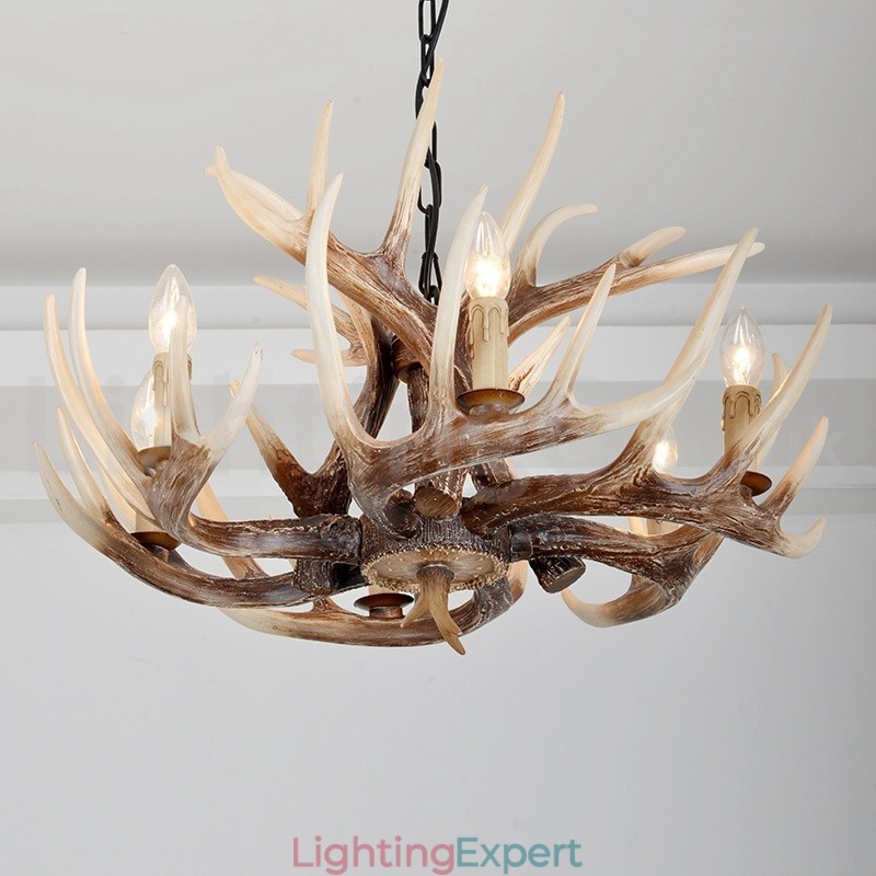 6 Light Rustic Artistic Retro Antler Vintage Chandelier