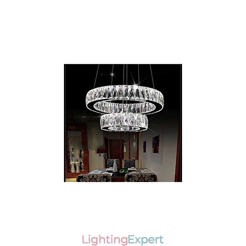 Crystal Chandelier Lights Modern Lighting Two Rings D2040 K9 Large Crystal Home Ceiling Light Fixtures