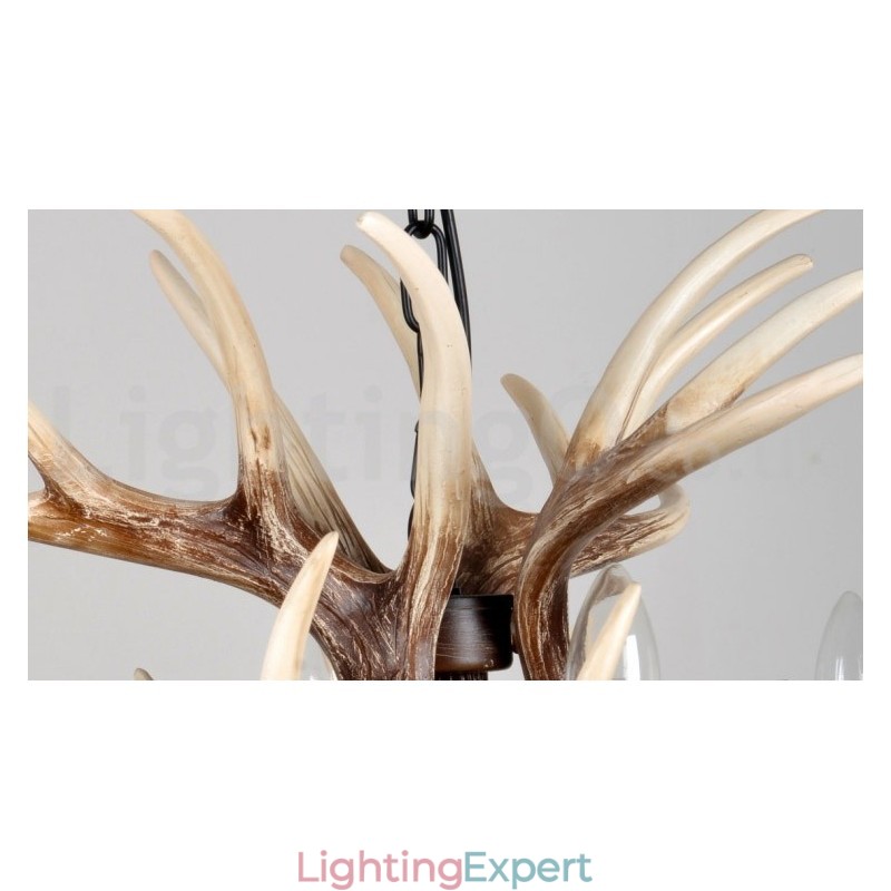 6 Light Rustic Artistic Retro Antler Vintage Chandelier