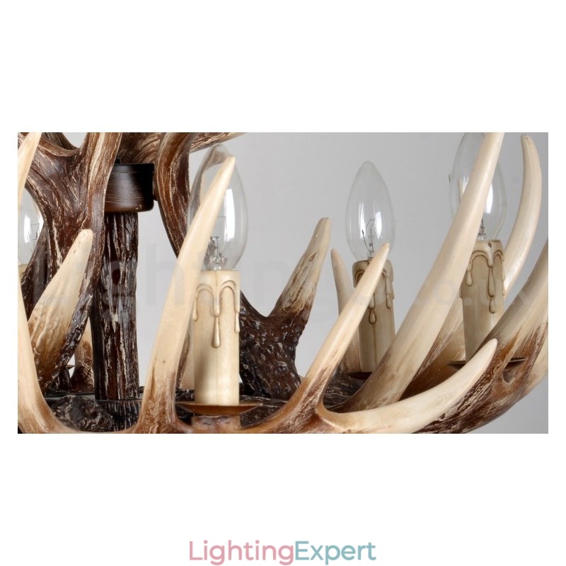 6 Light Rustic Artistic Retro Antler Vintage Chandelier