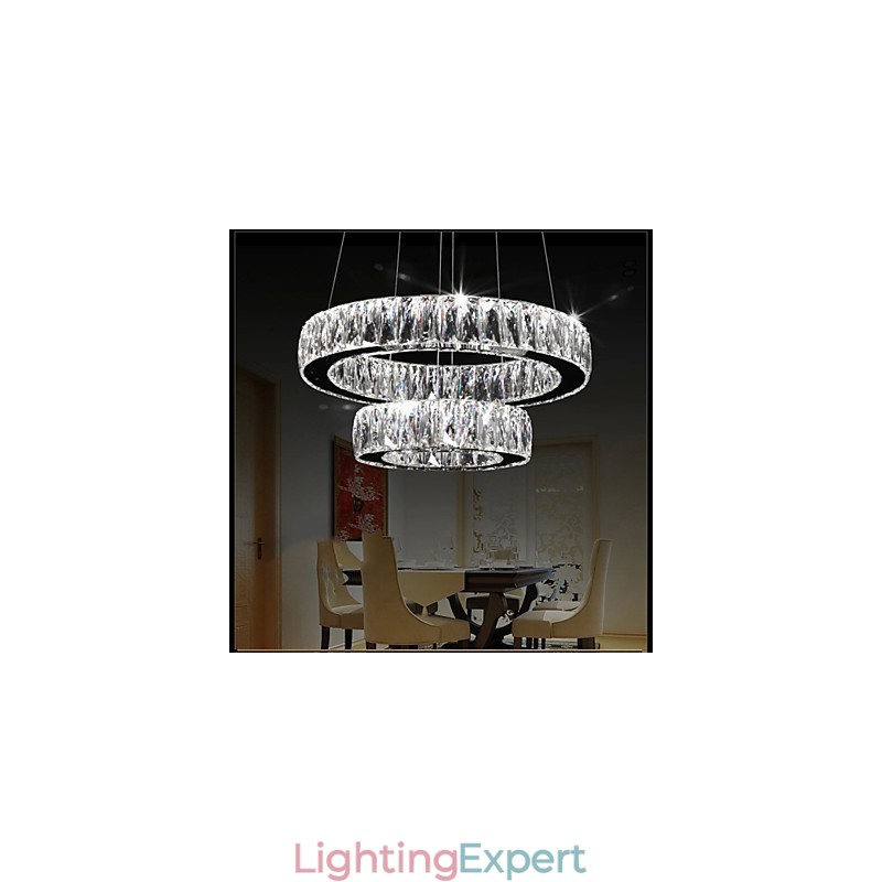 Crystal Chandelier Lights Modern Lighting Two Rings D2040 K9 Large Crystal Home Ceiling Light Fixtures