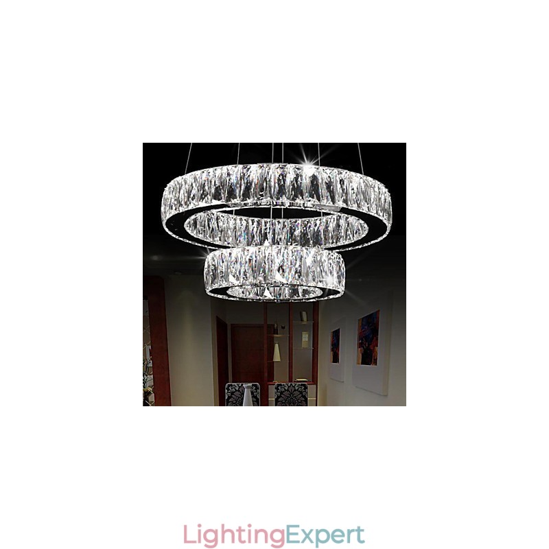 Crystal Chandelier Lights Modern Lighting Two Rings D2040 K9 Large Crystal Home Ceiling Light Fixtures
