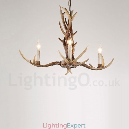 3 Light Rustic Artistic Retro Antler Vintage Candle Chandelier 3 Light Rustic Artistic Retro Antler Vintage Candle Chandelier