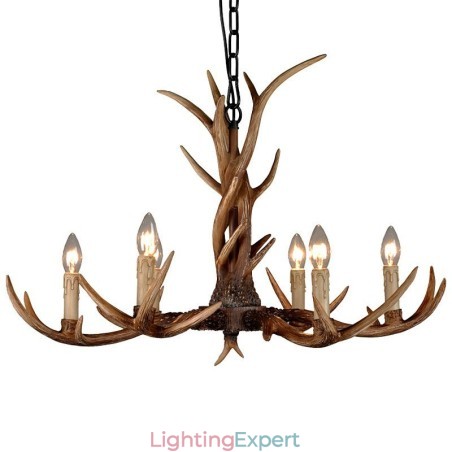 6 Light Rustic Artistic Retro Antler Vintage Candle Chandelier 6 Light Rustic Artistic Retro Antler Vintage Candle Chandelier