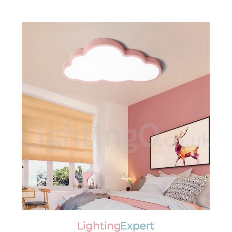 Ultra Thin Clouds Dimmable Modern Contemporary Nordic Style Flush Mount Ceiling Lights with Acrylic Shade with Remote Control Also Can Be Used As Wall Light