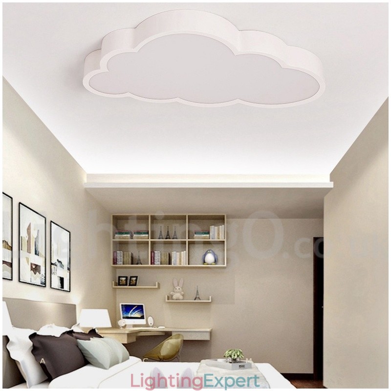 Ultra Thin Clouds Dimmable Modern Contemporary Nordic Style Flush Mount Ceiling Lights with Acrylic Shade with Remote Control Also Can Be Used As Wall Light