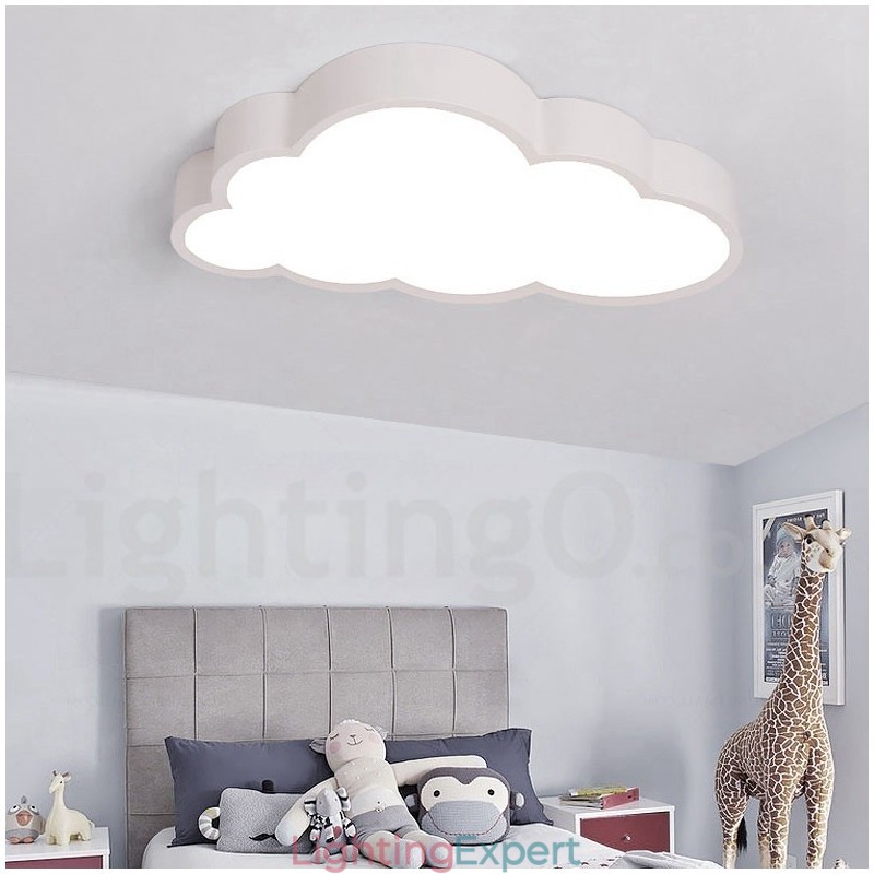 Ultra Thin Clouds Dimmable Modern Contemporary Nordic Style Flush Mount Ceiling Lights with Acrylic Shade with Remote Control Also Can Be Used As Wall Light