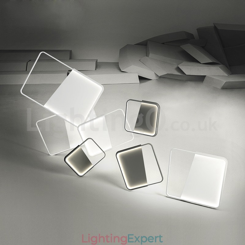 Modern Minimalist Ultra thin 5cm Aluminum Square Flush Mount Ceiling Lights