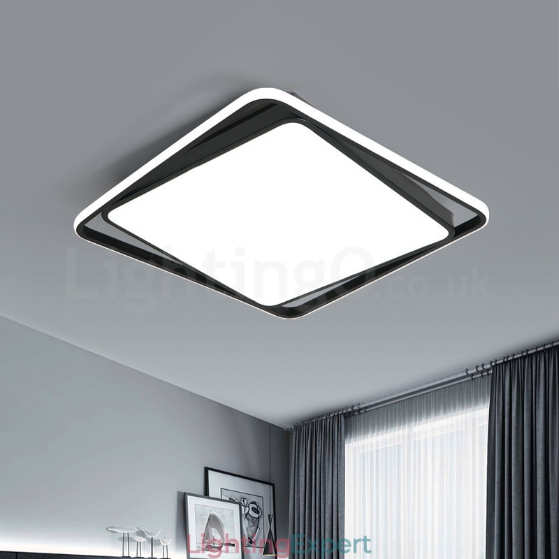 Modern Exquisite Black White Square Flush Mount Ceiling lamp