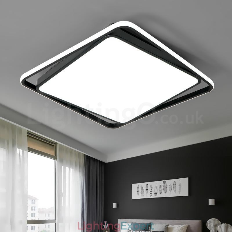 Modern Exquisite Black White Square Flush Mount Ceiling lamp