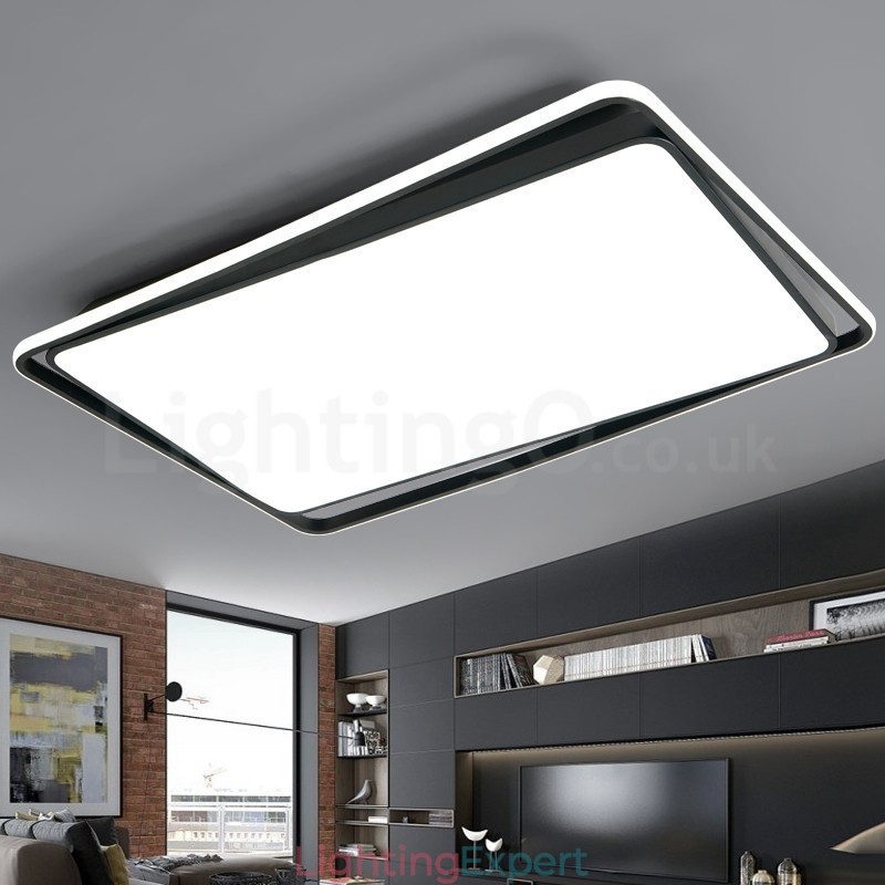 Modern Fashion Black White Rectangle Flush Mount Ceiling lamp