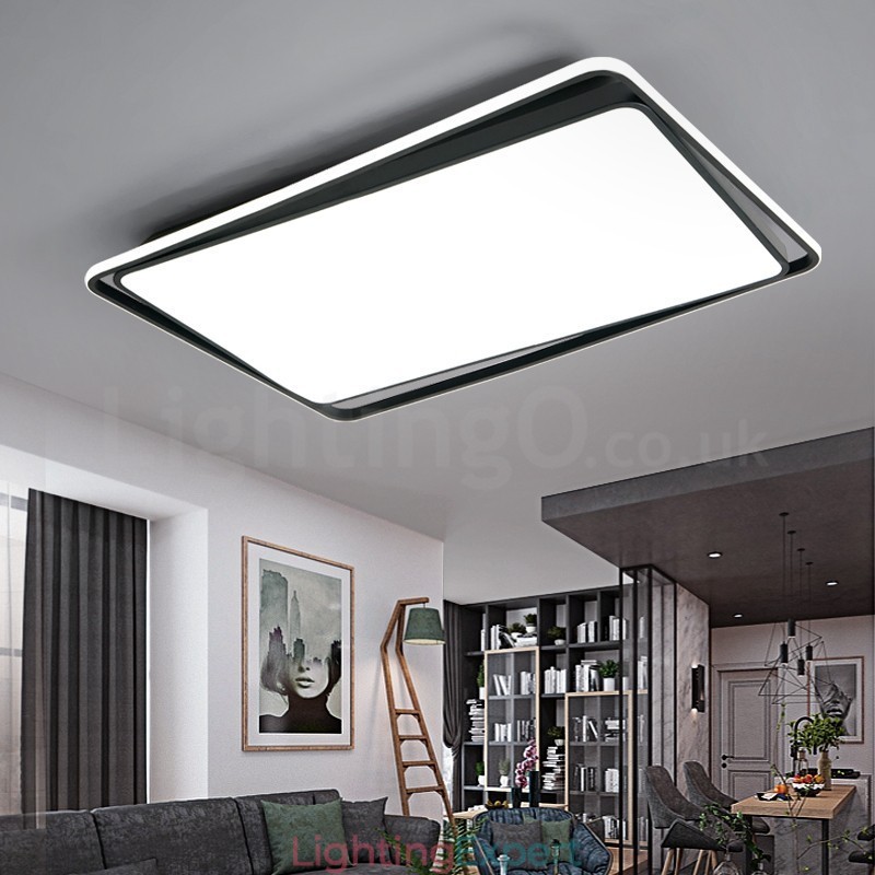 Modern Fashion Black White Rectangle Flush Mount Ceiling lamp