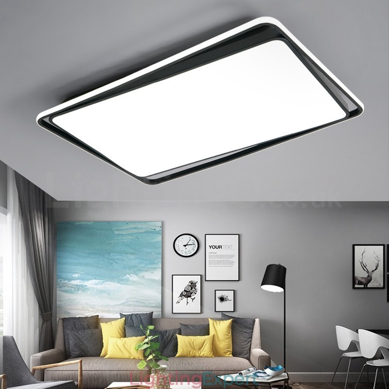 Modern Fashion Black White Rectangle Flush Mount Ceiling lamp