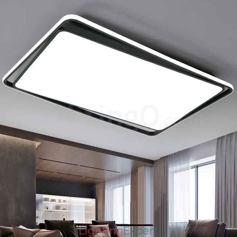 Modern Fashion Black White Rectangle Flush Mount Ceiling lamp
