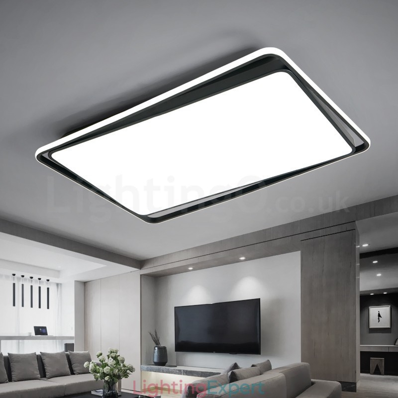 Modern Fashion Black White Rectangle Flush Mount Ceiling lamp
